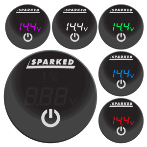 Sparked Innovations DC Voltmeter Battery Capacity Monitor Gauge With Onboard Capacitive Touch Switch Sparked Innovations DC Voltmeter Battery Capacity Monitor Gauge With Onboard Capacitive Touch Switch