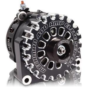 High Output 400A large case BILLET alternator for 2001-2007 GM truck 6.6l Diesel - side output stud - Black B11348400B Mechman