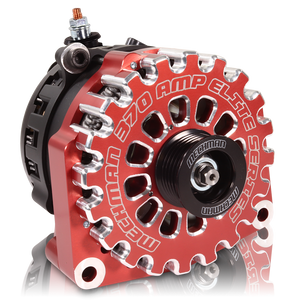 High Output 370A Billet large case alternator for 2001-2007 GM truck 6.6l Diesel - side output stud- RED B11348370RD Mechman