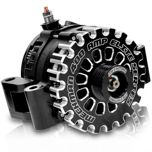 400 amp Billet Elite series T mount alternator for Ford B7750400B Mechman 400 amp Billet Elite series T mount alternator for Ford B7750400B Mechman