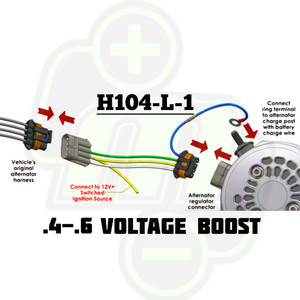 H104-L-1 Voltage boost harness for 1996-2004 GM trucks with HALF a volt increase for Lithium batteries H104-L-1 Mechman H104-L-1 Voltage boost harness for 1996-2004 GM trucks with HALF a volt increase for Lithium batteries H104-L-1 Mechman