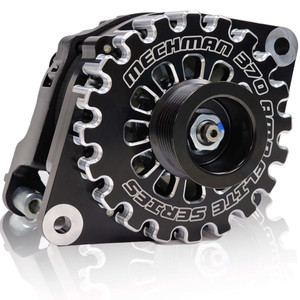 370-amp Billet Elite Series Large Case alternator for early 5.9L Cummins - 1 Wire Turn On B13302370B-1 Mechman 370-amp Billet Elite Series Large Case alternator for early 5.9L Cummins - 1 Wire Turn On B13302370B-1 Mechman