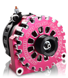High Output 400A large case BILLET alternator for 2001-2007 GM truck 6.6l Diesel - side output stud - Pink B11348400PI Mechman