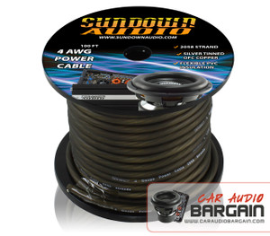 * New * Sundown Audio 4 AWG OFC Black 100ft Power Cable Spool * New * Sundown Audio 4 AWG OFC Black 100ft Power Cable Spool
