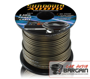 * New * Sundown Audio 8 AWG OFC Black 250ft Power Cable Spool * New * Sundown Audio 8 AWG OFC Black 250ft Power Cable Spool
