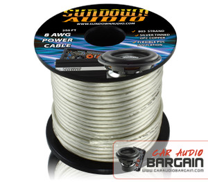 * New * Sundown Audio 8 AWG OFC Silver 250ft Power Cable Spool * New * Sundown Audio 8 AWG OFC Silver 250ft Power Cable Spool