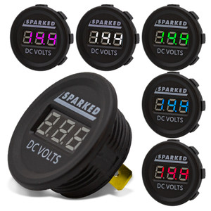 Sparked Innovations Single Battery Voltmeter Monitor 12VDC for Main and AUX Battery Sparked Innovations Single Battery Voltmeter Monitor 12VDC for Main and AUX Battery
