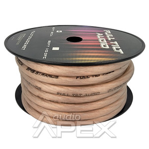 Full Tilt Audio Clear 1/0 Gauge 50 Foot Tinned CCA Copper Clad Aluminum Power/Ground Cable/Wire Full Tilt Audio Clear 1/0 Gauge 50 Foot Tinned CCA Copper Clad Aluminum Power/Ground Cable/Wire