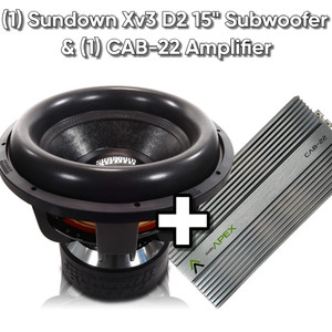 1 x Sundown Xv3 15" D2 Subwoofer & 1 CAB-22 Amplifier 1 x Sundown Xv3 15" D2 Subwoofer & 1 CAB-22 Amplifier
