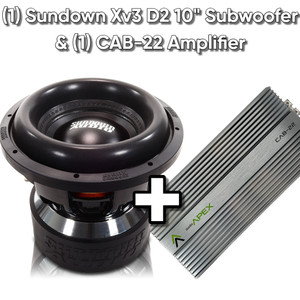 1 x Sundown Xv3 10" D2 Subwoofer & 1 CAB-22 Amplifier 1 x Sundown Xv3 10" D2 Subwoofer & 1 CAB-22 Amplifier