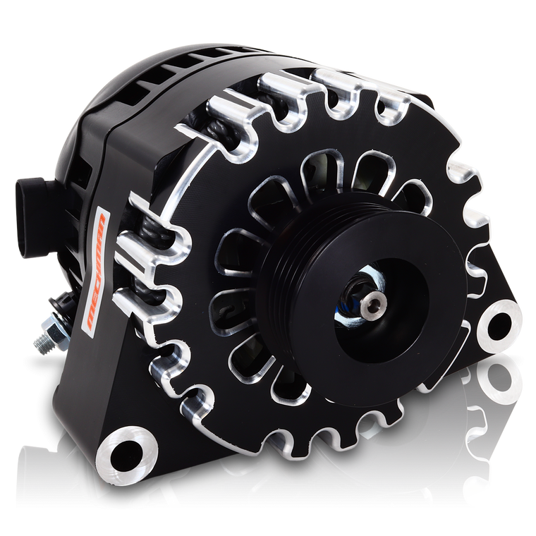 S Series Billet 240 AMP Racing Alternator For C5/C6 Corvette - Black Anodized B13969240B Mechman