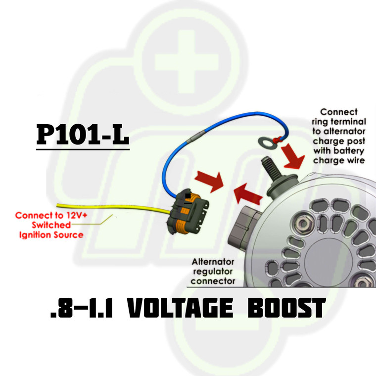 P101-L Voltage boost harness for GM 4 pin regulators for a 1 volt increase for Lithium batteries P101-L Mechman