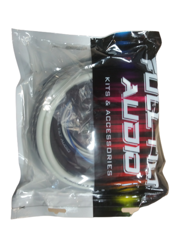 FULL TILT 4 GAUGE AWG WHITE/BLACK AMPLIFIER/AMP WIRE KIT