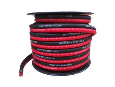 Full Tilt Audio Red/Black 8 Gauge 50 Foot Tinned OFC Oxygen Free