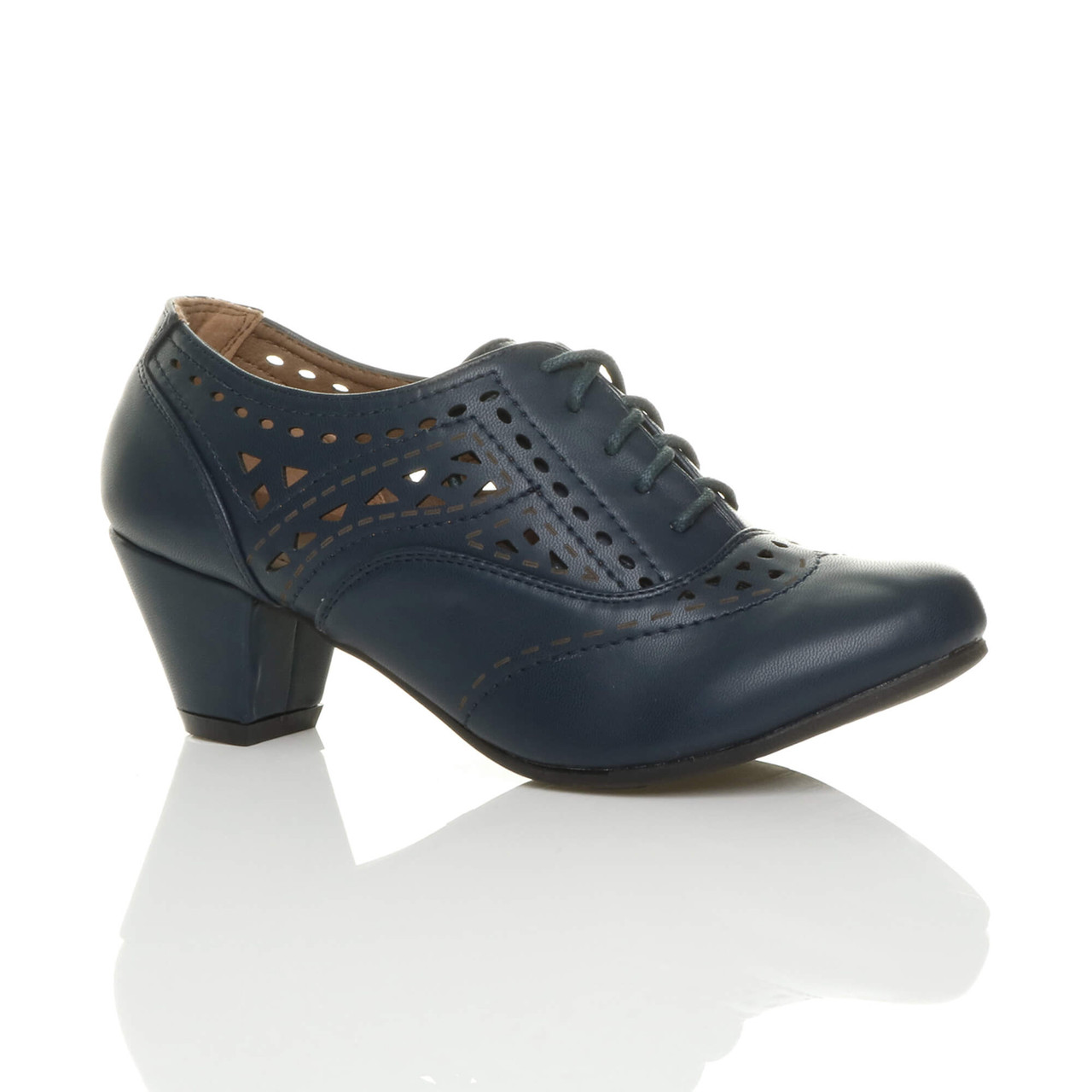 navy heeled brogues