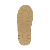 Bottom view of the sole of Chestnut Suede Flat Fur Lined Luxury Mules Slippers