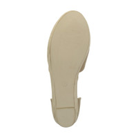 Bottom view of the sole of Nude Suede Mid Heel Wedge Flatform Platform Shoes