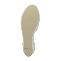 Bottom view of the sole of White PU Mid Heel Wedge Flatform Platform Shoes