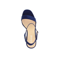 Top view of Cobalt Blue Suede High Heel Strappy Buckle Sandals