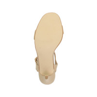 Bottom view of the sole of Nude PU High Heel Strappy Buckle Sandals
