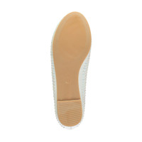 Bottom view of the sole of White Satin Flat Diamante Ballerinas Loafers Shoes