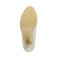 Bottom view of the sole of Ivory Diamante Glitter High Heel Platform Court Shoes