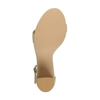 Bottom view of the sole of Nude PU High Block Heel Ankle Strap Sandals