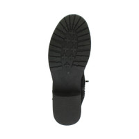 Bottom view of the sole of Black Suede Low Heel Biker Military Calf Boots