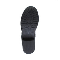 Bottom view of the sole of Black PU Low Heel Military Calf Knee Boots