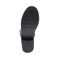 Bottom view of the sole of Brown PU Low Heel Military Calf Knee Boots