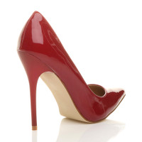 Back right side view of Burgundy Patent High Heel Pointed Court Shoes