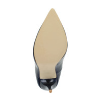 Bottom view of the sole of Navy Patent High Heel Pointed Court Shoes