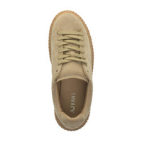 Top view of Beige Suede Platform Flatform Creepers Trainers