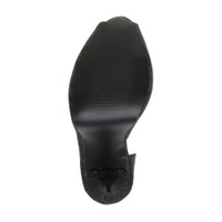 Bottom view of the sole of Black Glitter High Heel d'Orsay Platform Peep Toe Court Shoes