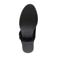 Bottom view of the sole of Black Suede Low Heel Biker Over The Knee Boots