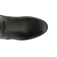 Top view of Black PU Flat Stretch Chelsea Over The Knee Boots