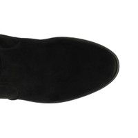 Top view of Black Suede Flat Stretch Chelsea Over The Knee Boots