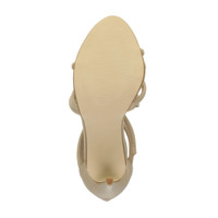Bottom view of the sole of Nude PU High Heel Strappy Crossover Barely There Sandals