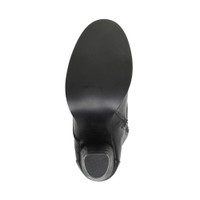 Bottom view of the sole of Black PU High Heel Biker Military Calf Boots