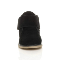 Front view of Black Suede Unisex Infants Toddlers Touch Close Strap Desert Boots
