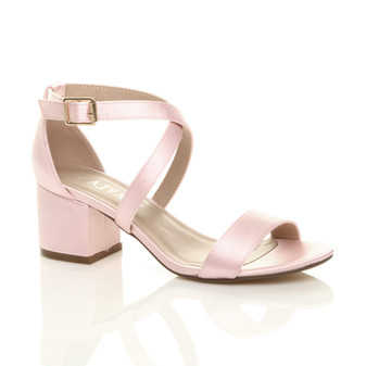 baby pink block heels