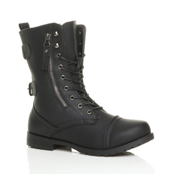 Military Biker Ankle Boots