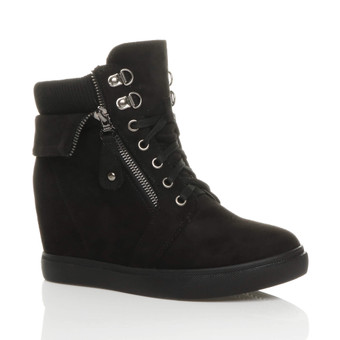 black suede trainer boots