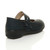 Back right side view of Navy PU Mary Jane Grip Sole Comfort Shoes