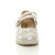 Front view of Silver PU Mary Jane Grip Sole Comfort Shoes