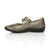 Left side view of Pewter PU Mary Jane Grip Sole Comfort Shoes