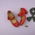 Red PU Flower Mary Jane Padded Comfort Court Shoes