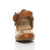 Front view of Tan PU Flower Mary Jane Padded Comfort Court Shoes