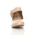 Front view of Nude Patent Flower Mary Jane Padded Comfort Court Shoes