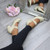 Model wearing Nude PU Mid Heel Comfort Touch Close Mary Jane Court Shoes